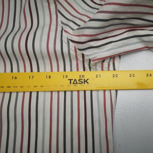 Tabi Wrinkle Resistant Stretch Ladies Size XL Red Grey White Striped Shirt - Picture 8 of 10